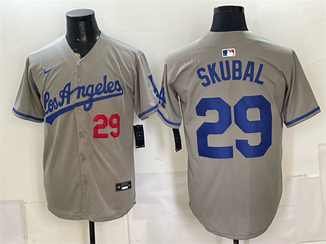 Men's Los Angeles Dodgers #29 Tarik Skubal Grey Limited Stitched Baseball Jersey